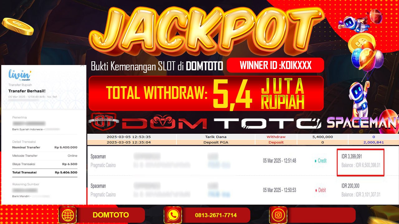 JACKPOT SPACEMEN  5 MARET 2025